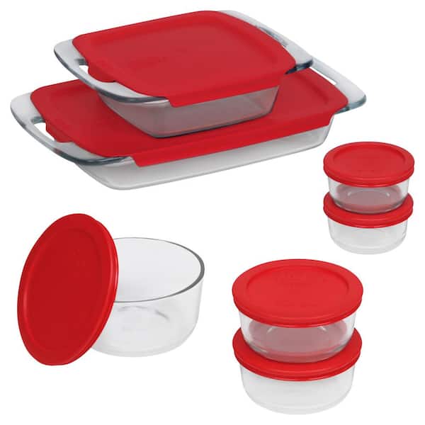 Pyrex Bake N Store 14-Piece Glass Bakeware and Storage Set with Red Lids  1119648 - The Home Depot