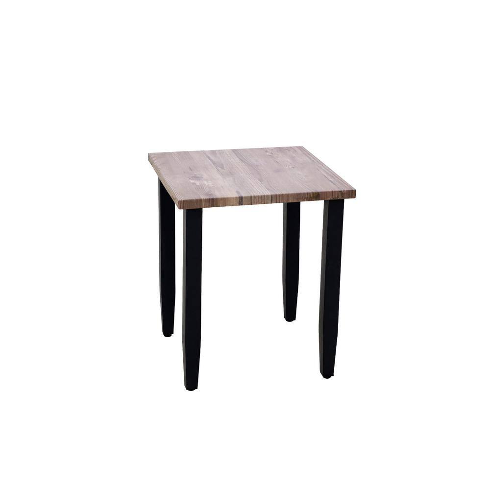 COOS BAY Outdoor Patio Brown Square Dining Side Table with Wood Grain ...