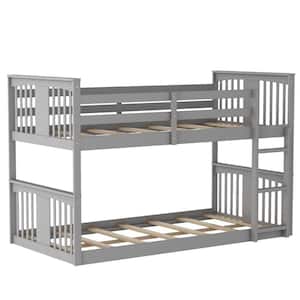 Amelia Gray Wood Frame Twin Platform Bed with Ladder