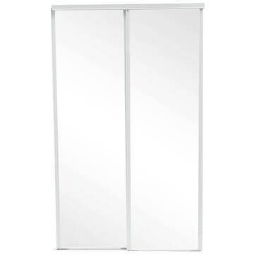 48 in. x 80 in. 230 Series Steel White Mirror Interior Sliding Door