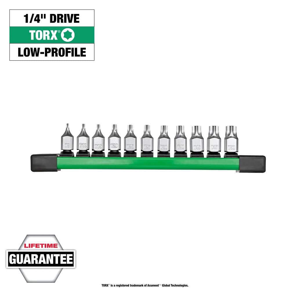 Milwaukee 1/4 in. Drive Low-Profile TORX Bit Socket Set (11-Piece