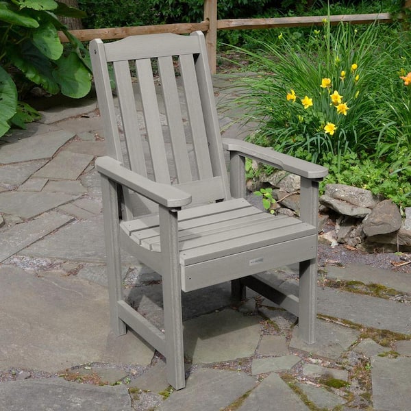 Lehigh Harbor Gray Recycled Plastic Outdoor Dining Arm Chair