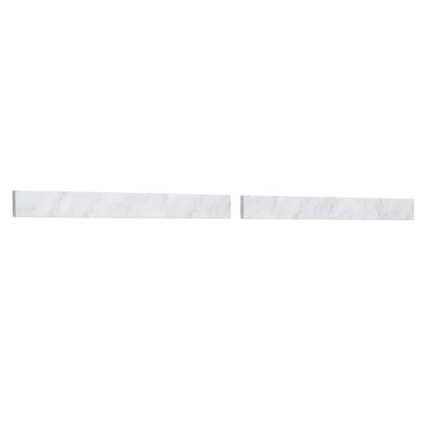 60 in. Marble Backsplash in White Carrara