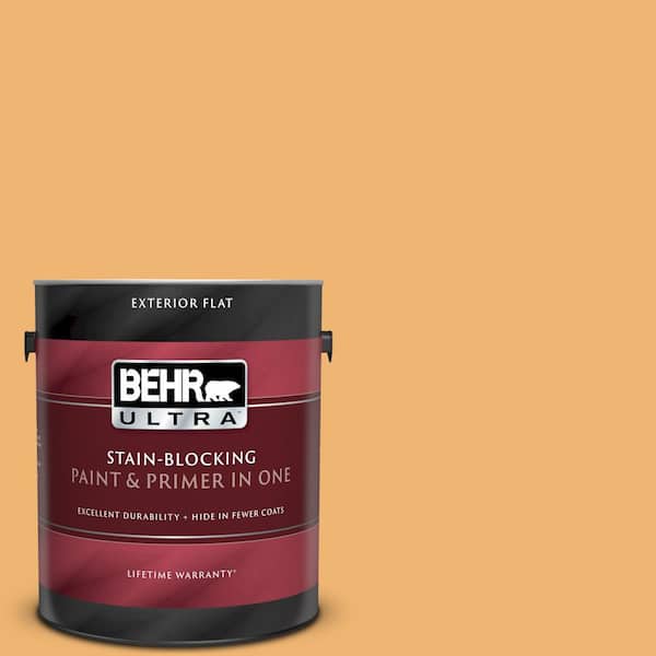 BEHR ULTRA 1 gal. #UL150-14 Sunburst Flat Exterior Paint and Primer in One