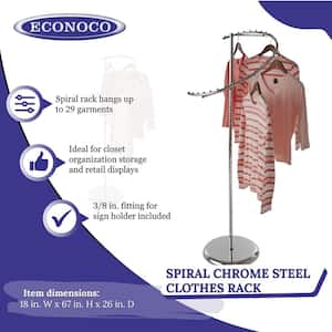 Chrome Steel 20 in. W x 45 in. H Spiral Clothes Rack