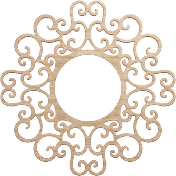 Ekena Millwork 0.375 in. x 7.625 in. x 20 in. Wood Medallion Moulding