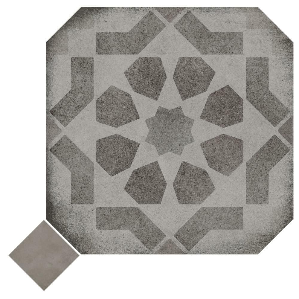 Laverton Octagon Deco Sombra with Grafito 8 in. x 8 in. Porcelain Floor and Wall Take Home Tile Sample price history on PriceWatchPro