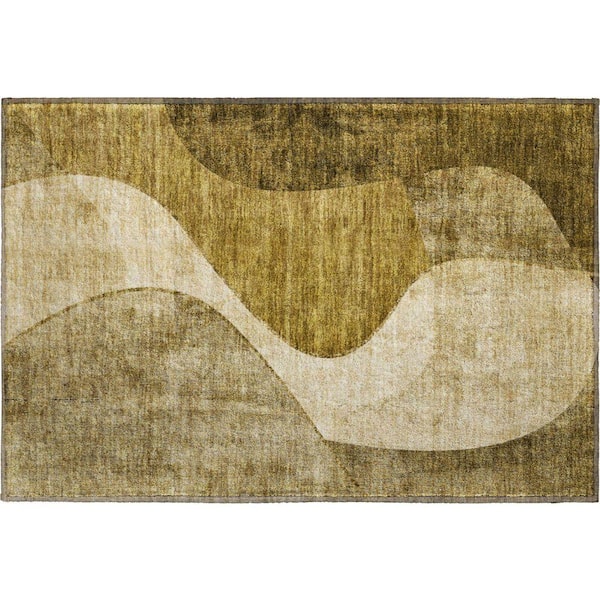 Mayfield Premium Machine Washable Indoor/Outdoor Geometric AMF633 Brown 1 ft. 8 in. x 2 ft. 6 in. Area Rug