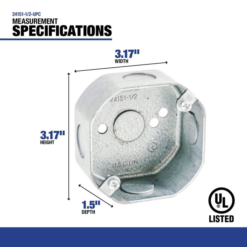 Galvanized Steel Octagon Weatherproof Box for Ceiling and Wall Lighting