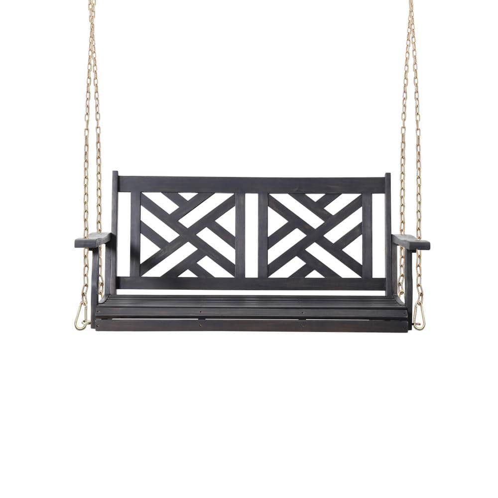 49.25 in. Seats 2-People Wood Patio Swing Porch Swing