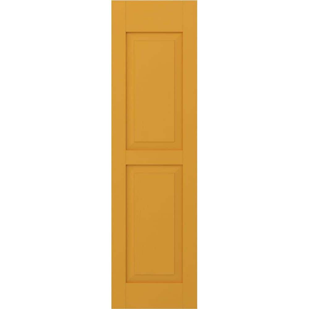 15 in. W x 46 in. H Americraft 2-Equal Raised Panel Exterior Real Wood Shutters Pair in Turmeric price history on PriceWatchPro