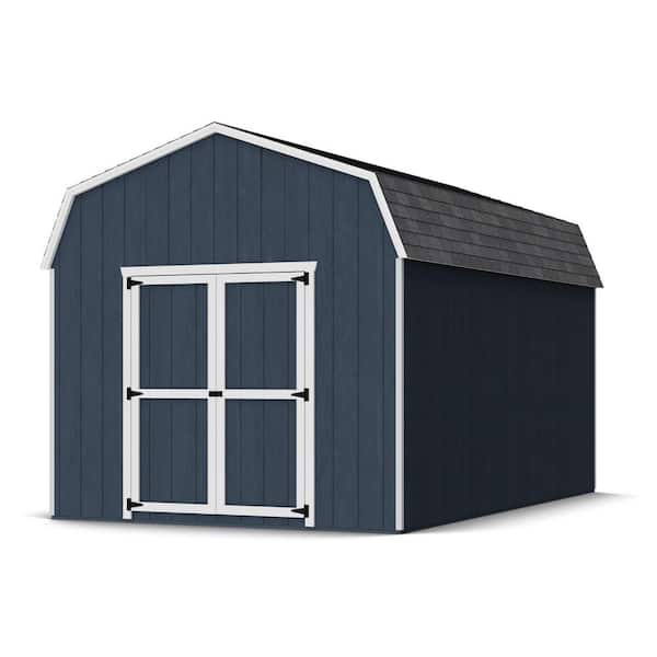 Value Gambrel 10 ft. x 16 ft. Outdoor Wood Storage Shed Precut Kit with 6 ft. Sidewalls and Floor (160 sq. ft.)
