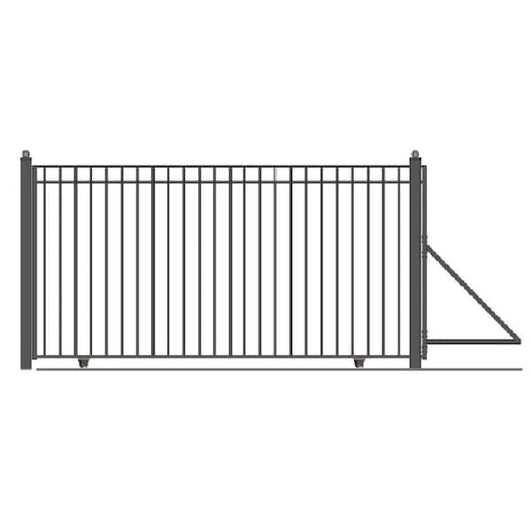 ALEKO Madrid Style 12 ft. x 6 ft. Black Steel Single Slide Driveway Fence Gate