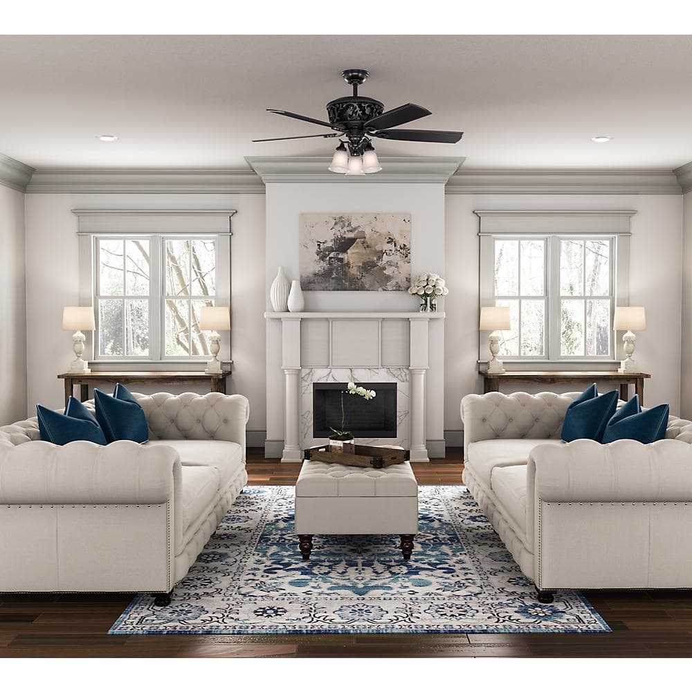 Promenade 54 in. LED Indoor Gloss Black Ceiling Fan with Light Kit and Remote price history on PriceWatchPro