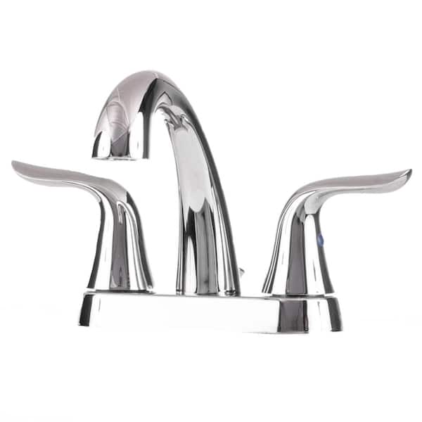 EZ-FLO Impressions Collection 4 in. Centerset 2-Handle Bathroom Faucet with 50/50 Pop-Up in Chrome