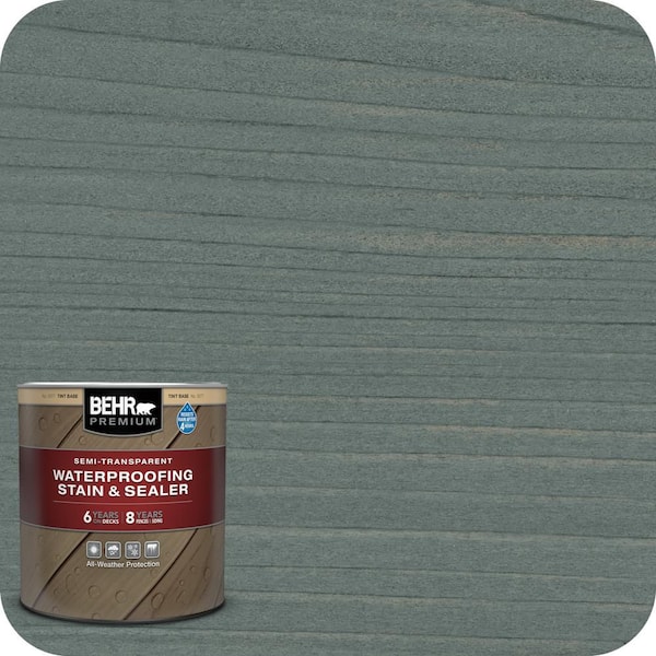 BEHR PREMIUM 1 qt. #ST-119 Colony Blue Semi-Transparent Waterproofing Exterior Wood Stain and Sealer