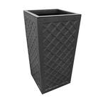 Vitality 13.5 in. W x 26.5 in. H Square Slate Rubber Self-Watering Planter