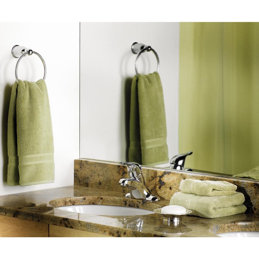 Chrome Centerset Single-Handle Bathroom Faucet with Diverter