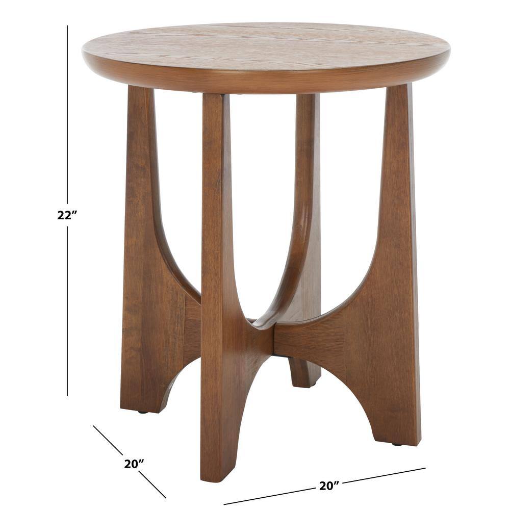 Sasha 20 in. Medium Oak Round Wood End Table - thumbnail 7