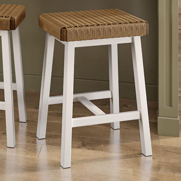 Amisco Miranda 26 in. Danish Cord / White Metal Counter Stool
