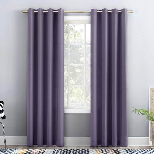 Sun Zero Gregory Room Darkening 54 in. W x 63 in. L Grommet Curtain Panel in Lavender