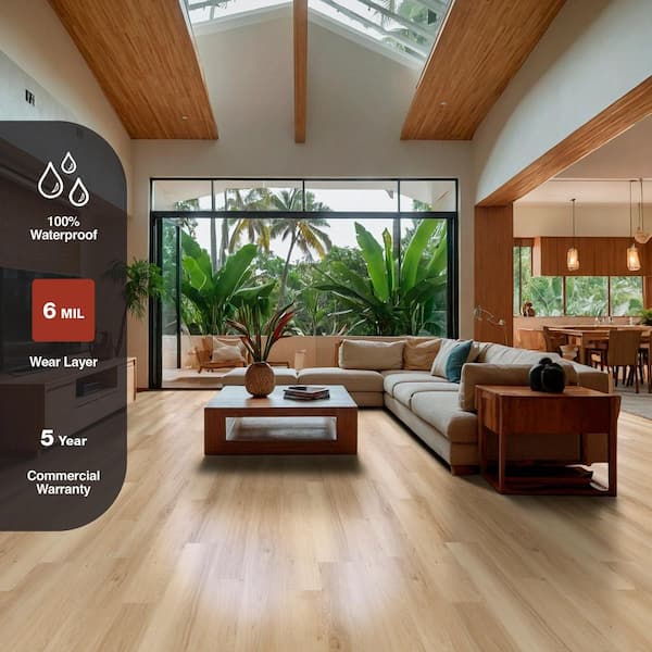 Elk Run 6 MIL x 6 in. W x 36 in. L Waterproof Click Lock Vinyl Plank Flooring (23.95 sq. ft./Case)