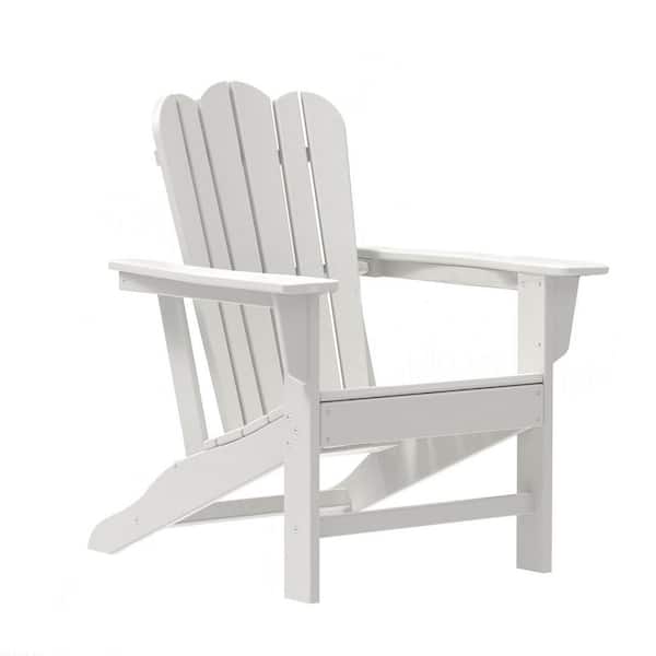 TIRAMISUBEST 30.71 in. x 31.1 in. x 36.22 in. White Plastic Adirondack Chair