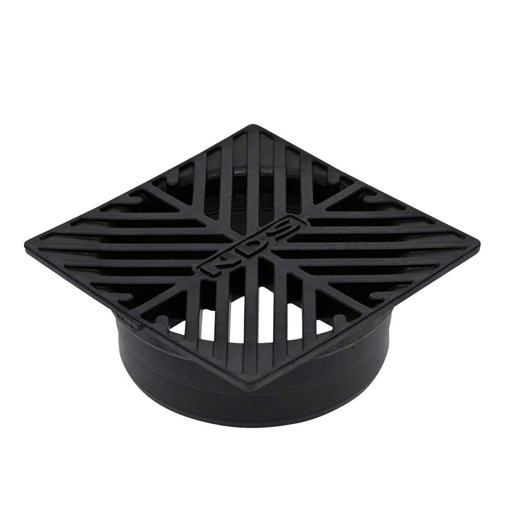 StormDrain FSD-054-S 5-inch Black Square Bottom Outlet Drain Grate