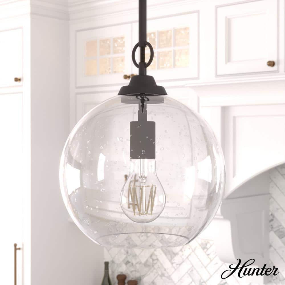 High Oaks 1-Light Noble Bronze Globe Pendant Light with Clear Seeded Glass Shade price history on PriceWatchPro