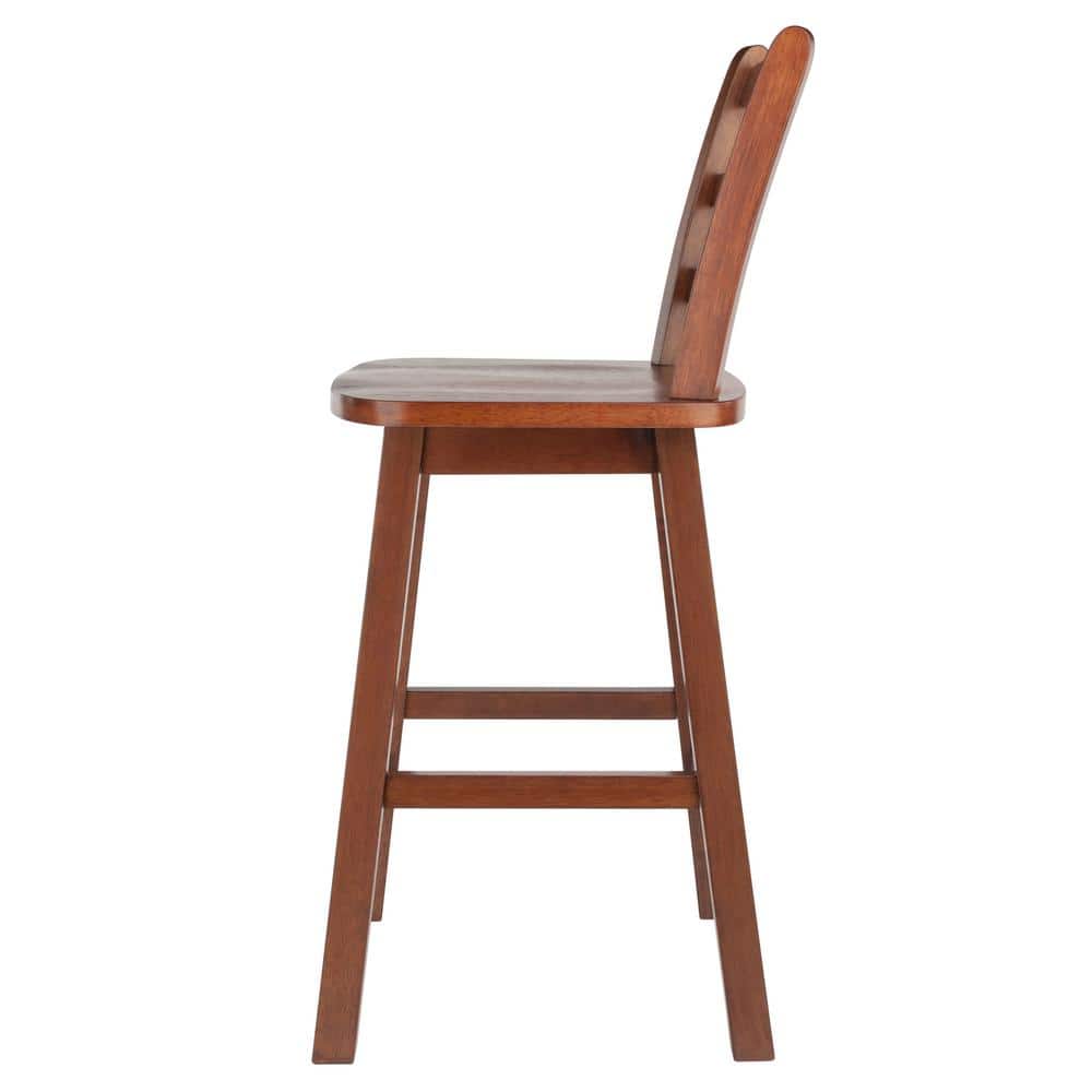 Scalera 24" Walnut Wood Swivel Counter Stool