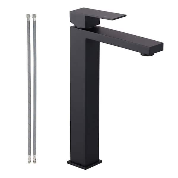 Single Handle Single Hole Bathroom Vessel Sink Faucet in Matte Black