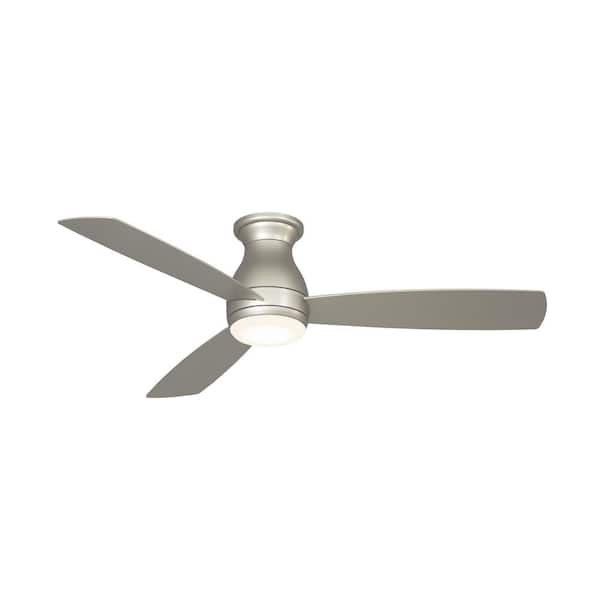 FANIMATION Hugh 52 in. Integrated LED Indoor/Outdoor Brushed Nickel Ceiling Fan with Light Kit and Remote Control