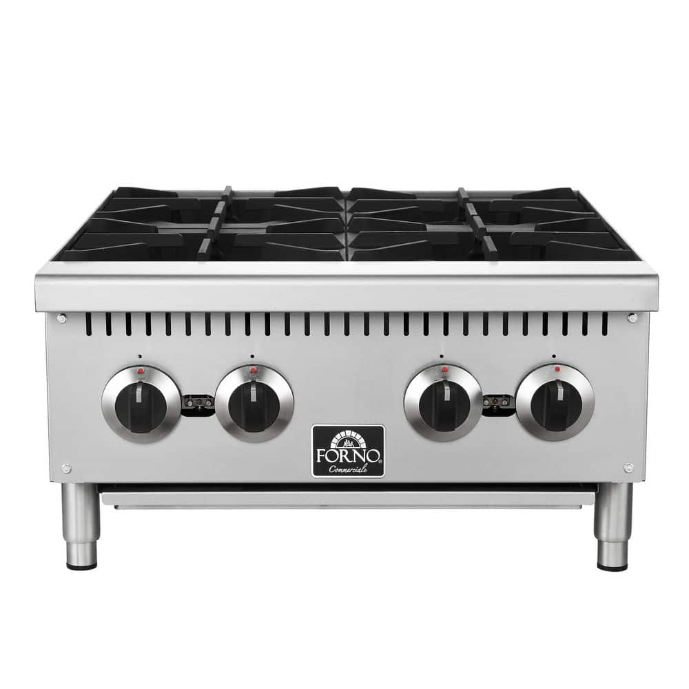 Commerciale 24 Inch Gas Hotplate with 4 Burners, 100,000 BTU, Stainless Steel & Cast Iron price history on PriceWatchPro