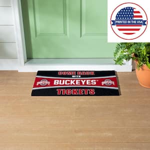 Ohio State University 28 in. x 16 in. PVC "Come Back With Tickets" Trapper Door Mat