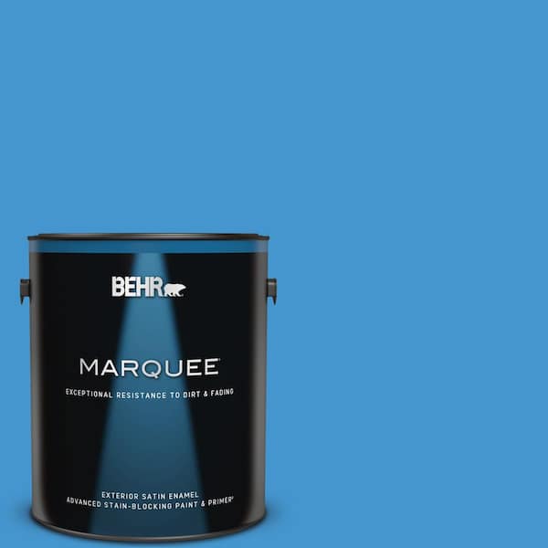 BEHR MARQUEE 1 gal. #P510-5 Perfect Sky Satin Enamel Exterior Paint & Primer