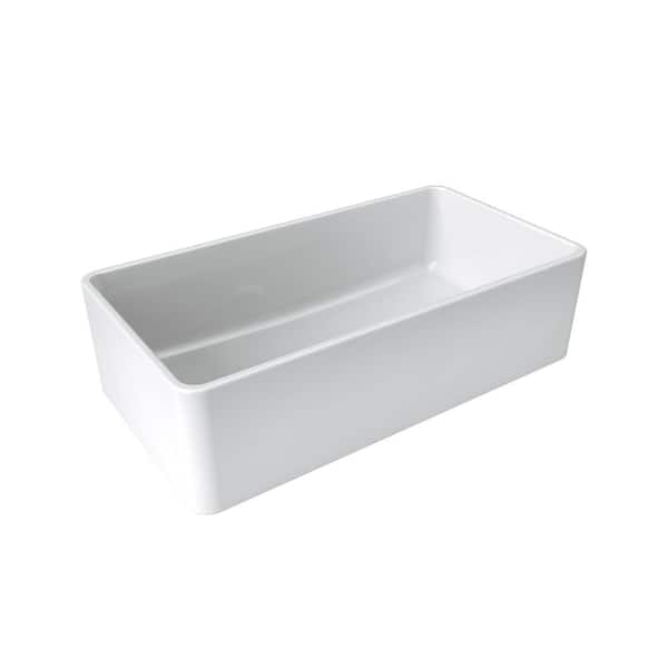 La Toscana Farmhouse Apron-Front Fireclay 36 in. Single Basin Kitchen Sink in White
