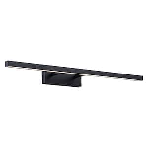 Parallax 24 in. 1-Light Black LED Vanity Light Bar with Selectable White 2700K-3000K-3500K