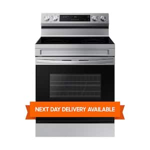 6.3 cu.ft. 4 Burner Element Smart Freestanding Electric Range with Steam Clean in Stainless Steel