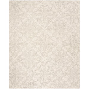 Blossom Ivory/Gray 10 ft. x 14 ft. Diamond Damask Floral Area Rug