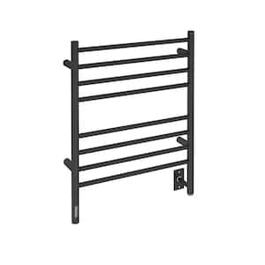 Prestige OBT 8-Bar Electric Wall Mount Plug-In and Hardwire Towel Warmer with On-Board Timer in Matte Black