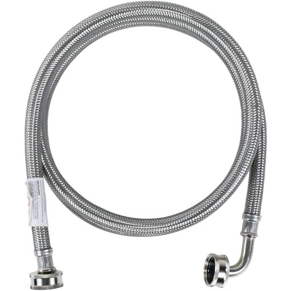 CERTIFIED APPLIANCE ACCESSORIES 6 ft. Braided Stainless Steel Washing Machine Hose with Elbow