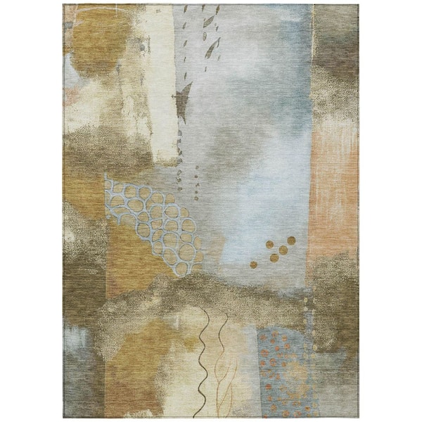 Addison Rugs Chantille Machine Washable Indoor/Outdoor Abstract ACN2127 Brown 2 ft. 6 in. x 3 ft. 10 in. Area Rug