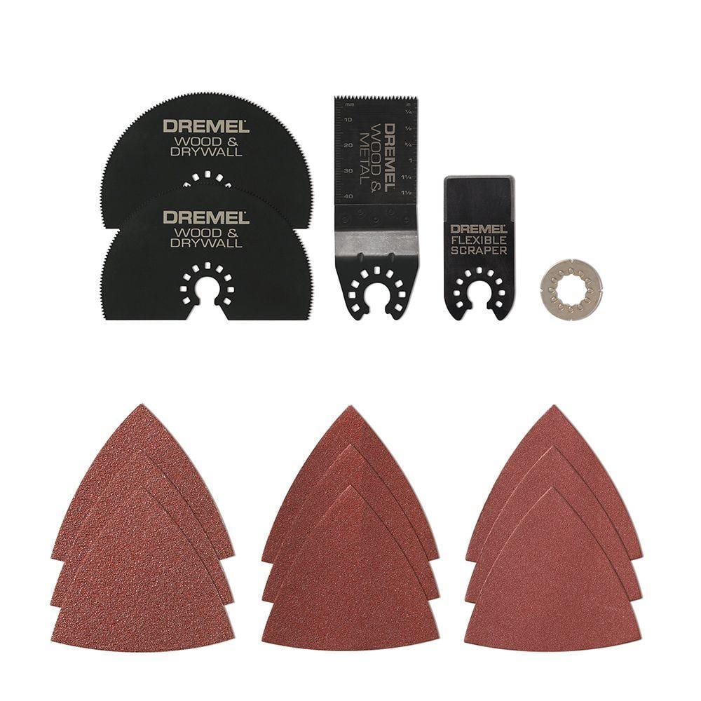 Multi-Max Oscillating Tool Variety Accessory Kit for Wood, Metal, Drywall, and Grout (13-Piece)