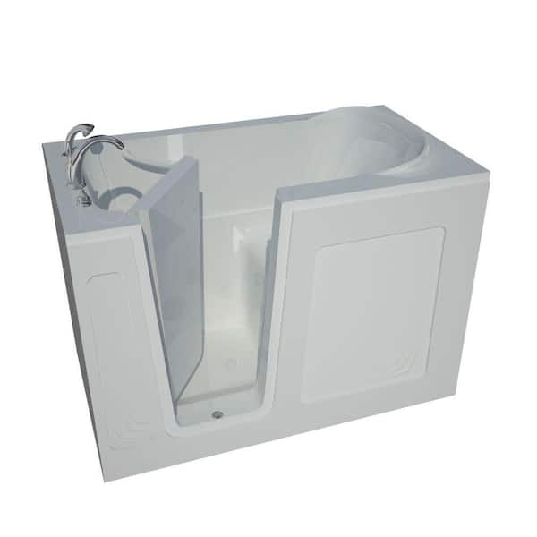 Universal Tubs Nova Heated 4.5 ft. Walk-In Non-Whirlpool Bathtub in White with Chrome Trim