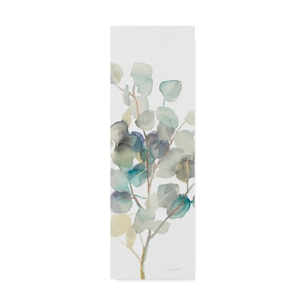 Trademark Fine Art 32 in. x 10 in. "Eucalyptus III White Crop" by Danhui Nai Printed Canvas Wall Art
