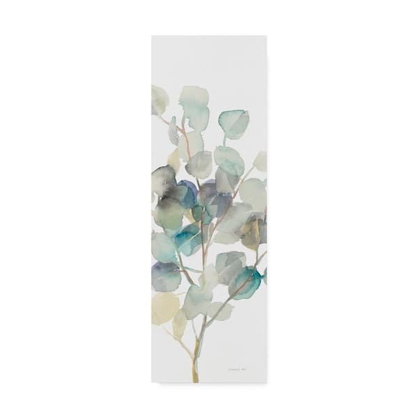 Trademark Fine Art 19 in. x 6 in. "Eucalyptus III White Crop" by Danhui Nai Printed Canvas Wall Art
