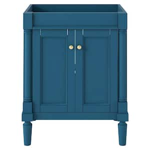 24 in. W x 18 in. D x 33 in. H Bath Vanity Cabinet without Top in Blue with 2-Tier Storage Shelves & 2 Soft Close Doors