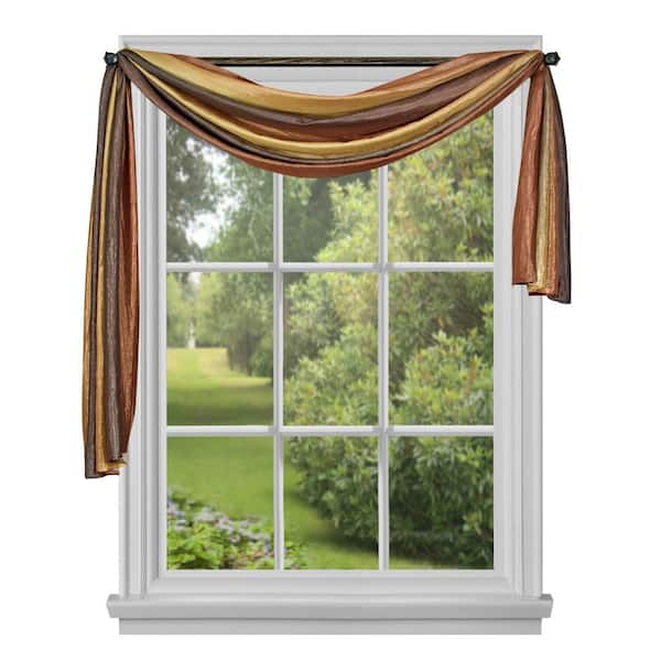 ACHIM Ombre 144 in. L Polyester Window Curtain Scarf in Autumn