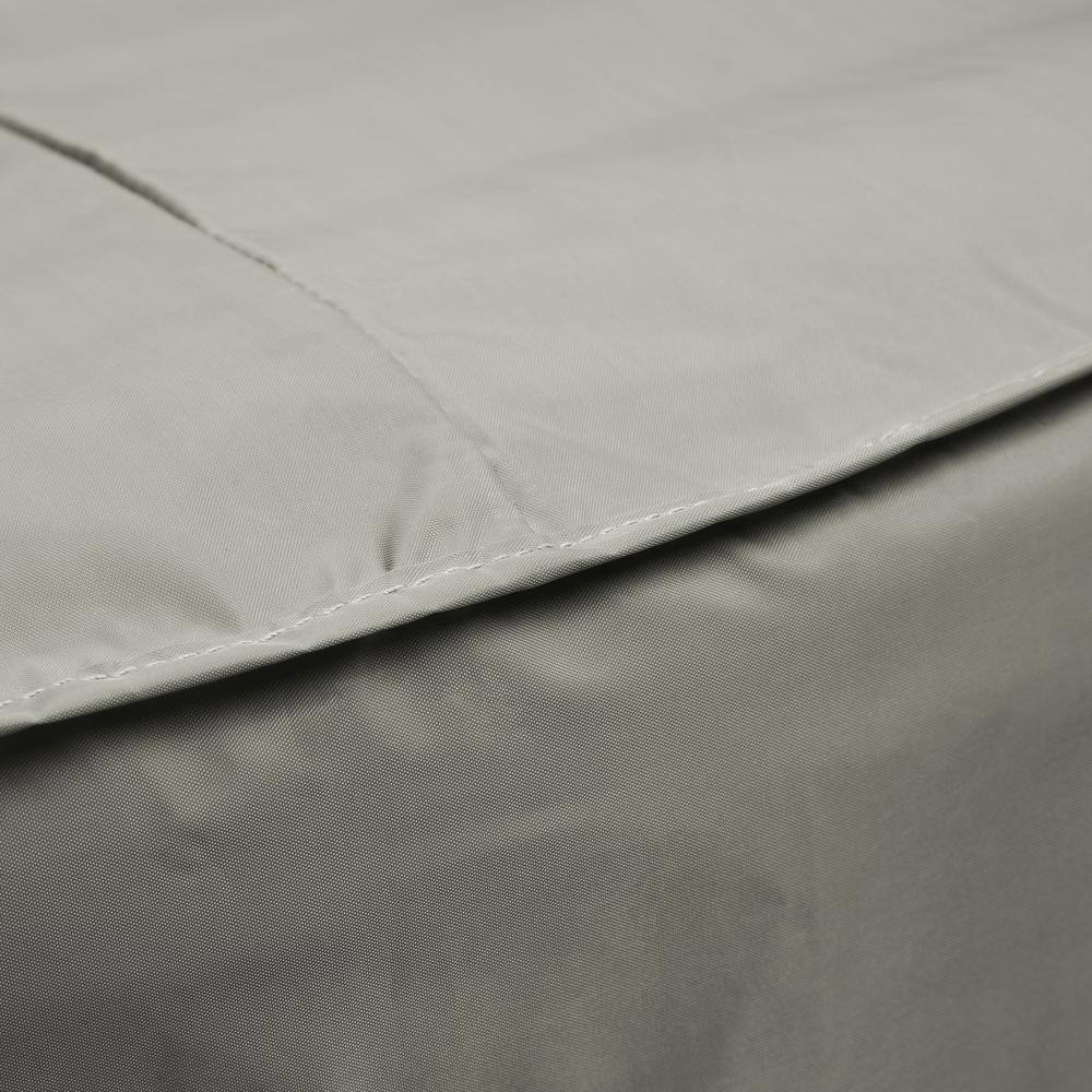 Gray Round 44'' Woven Polyester Fire Pit Cover