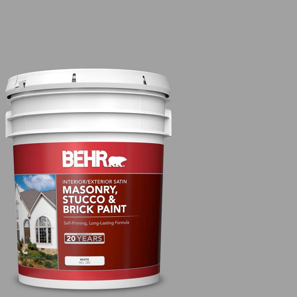 5 gal. #PPU26-06 Elemental Gray Satin Interior/Exterior Masonry, Stucco and
